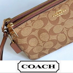 Coach double zip wristlet